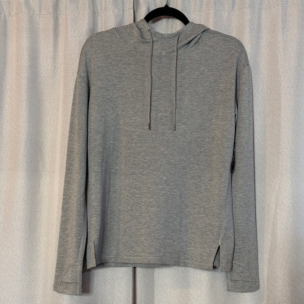 Men's Gray Hooded Long-Sleeve Shirt
